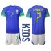 Maillot de foot Brésil Lucas Paqueta #7 Extérieur vêtements enfant Monde 2022 Manches Courtes (+ pantalon court)